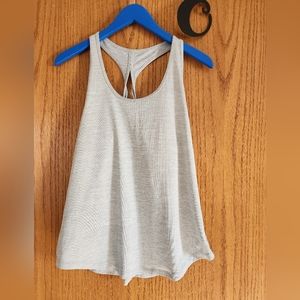 Grey Twist Back Workout Tank